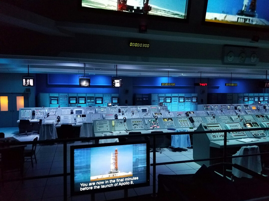 Television production control room with monitor wall and vision mixer